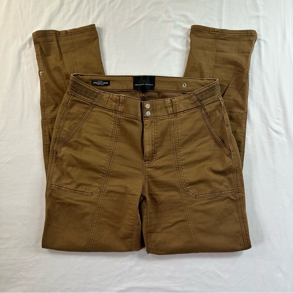 White House Black Market Straight Crop Mid Rise Cargo Carpenter Pants Size 4L